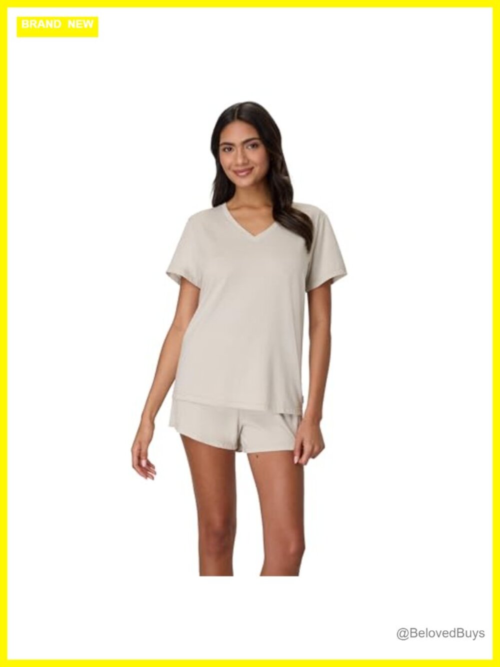 Hanes Women's Pajama Set V-Neck Tee & Sleep Shorts Loungewear Set